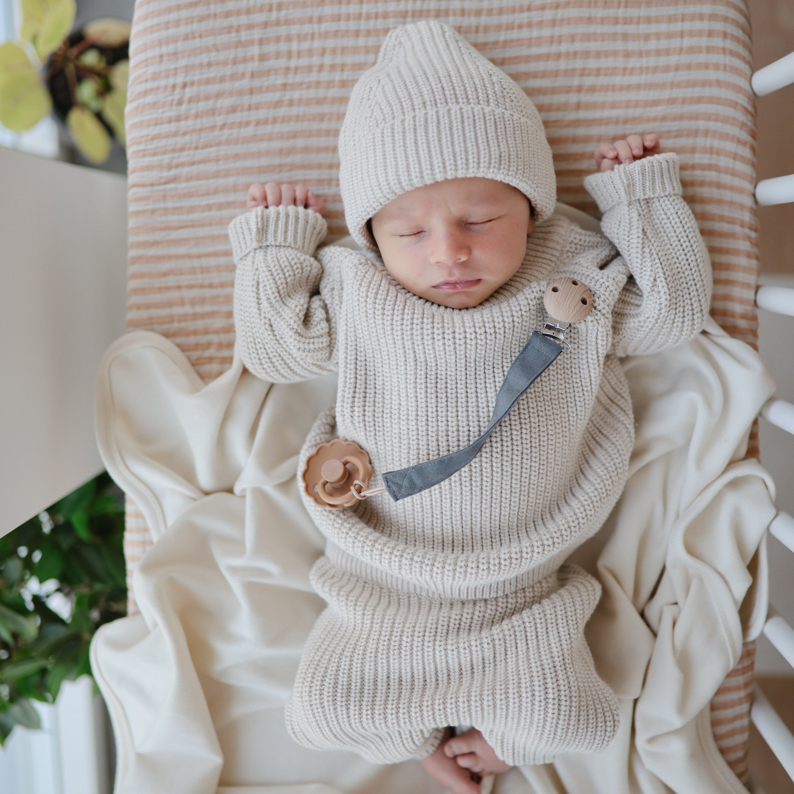 Image of Linen Pacifier Clip 2-Pack